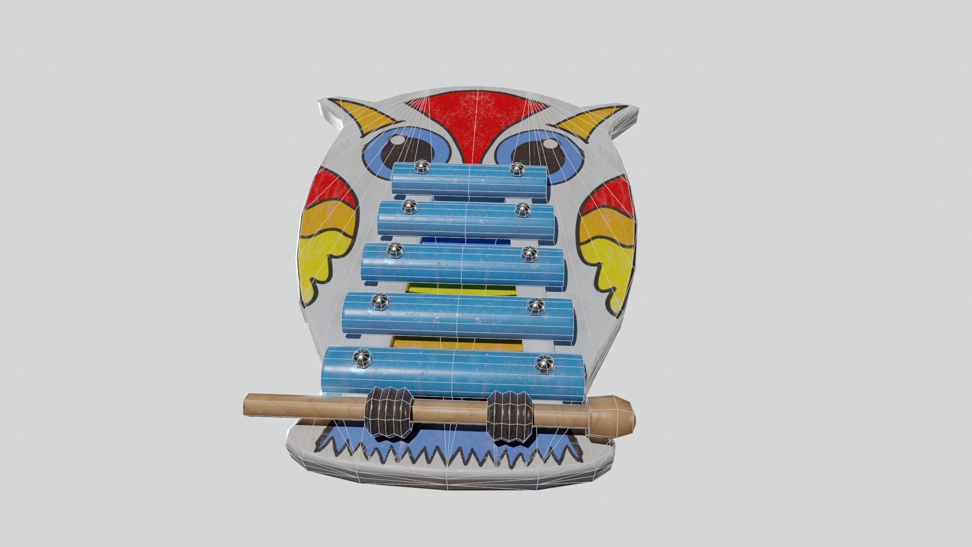 Children Toy Cymbals Low-poly 3D model_9