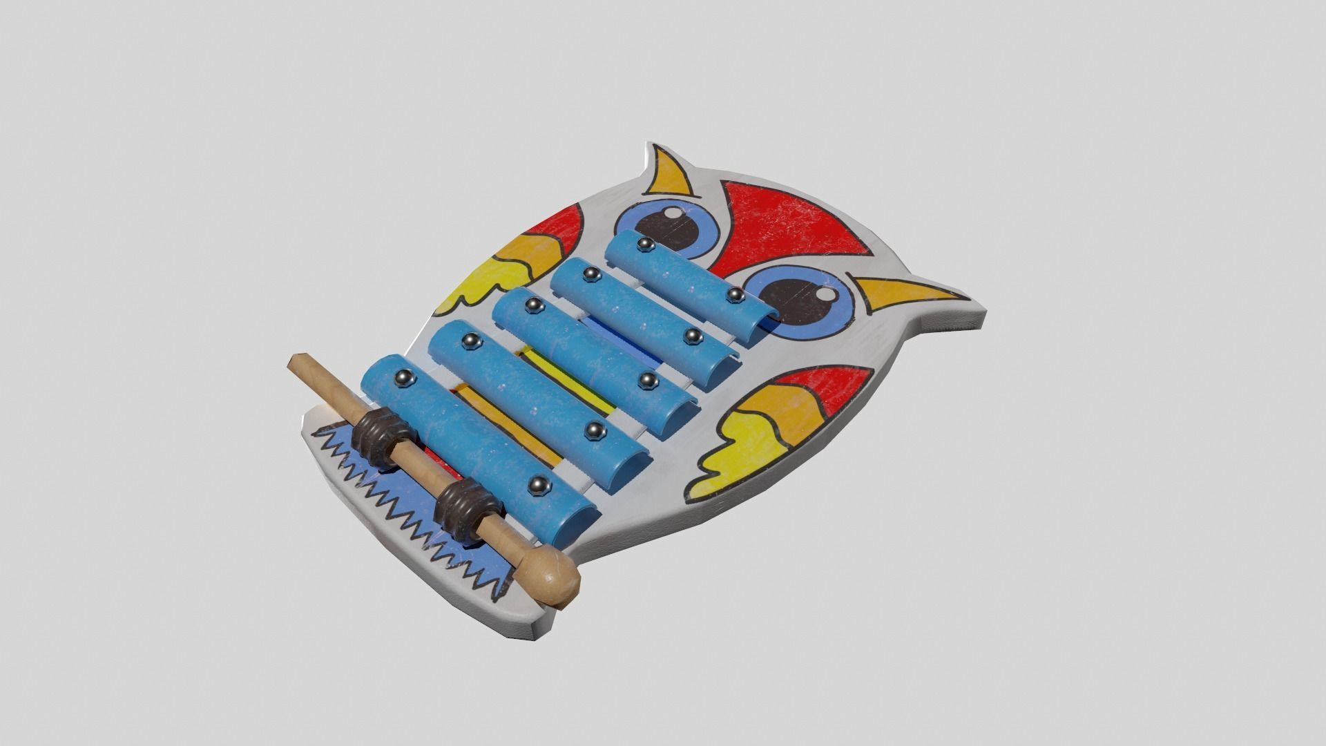 Children Toy Cymbals Low-poly 3D model_3