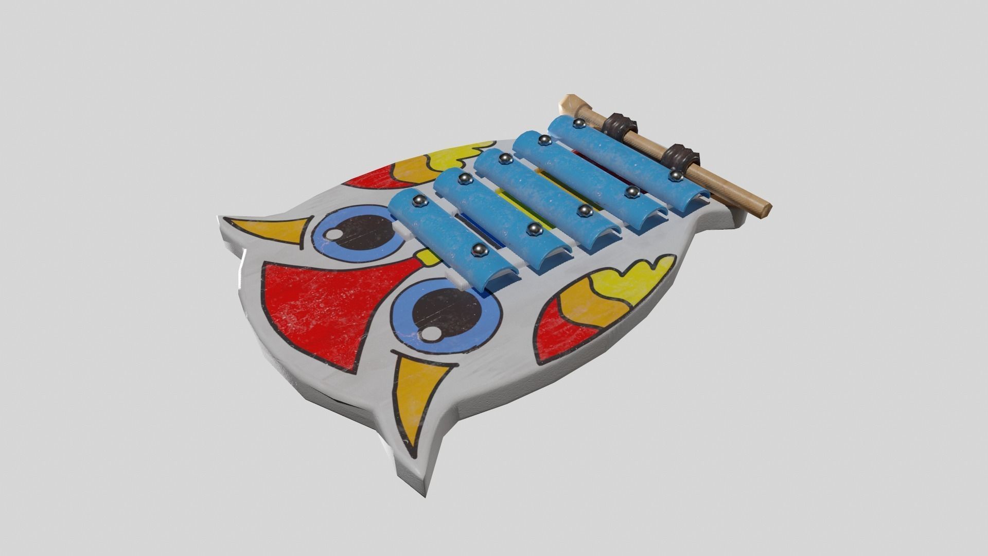 Children Toy Cymbals Low-poly 3D model_7
