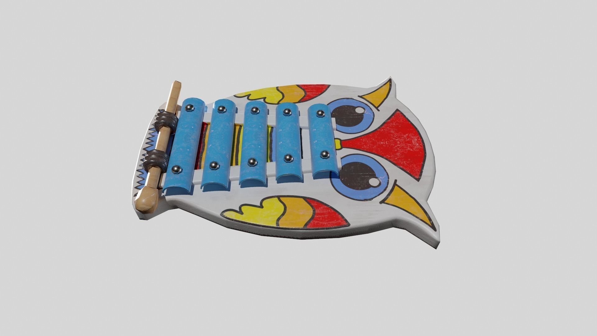 Children Toy Cymbals Low-poly 3D model_4