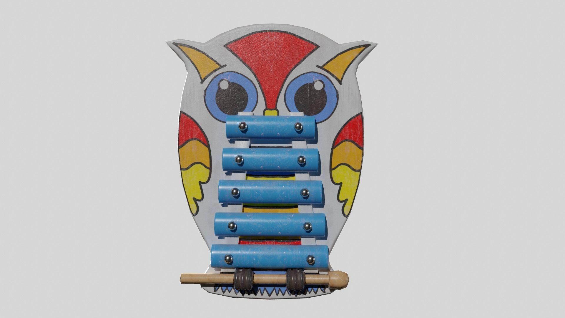 Children Toy Cymbals Low-poly 3D model_2