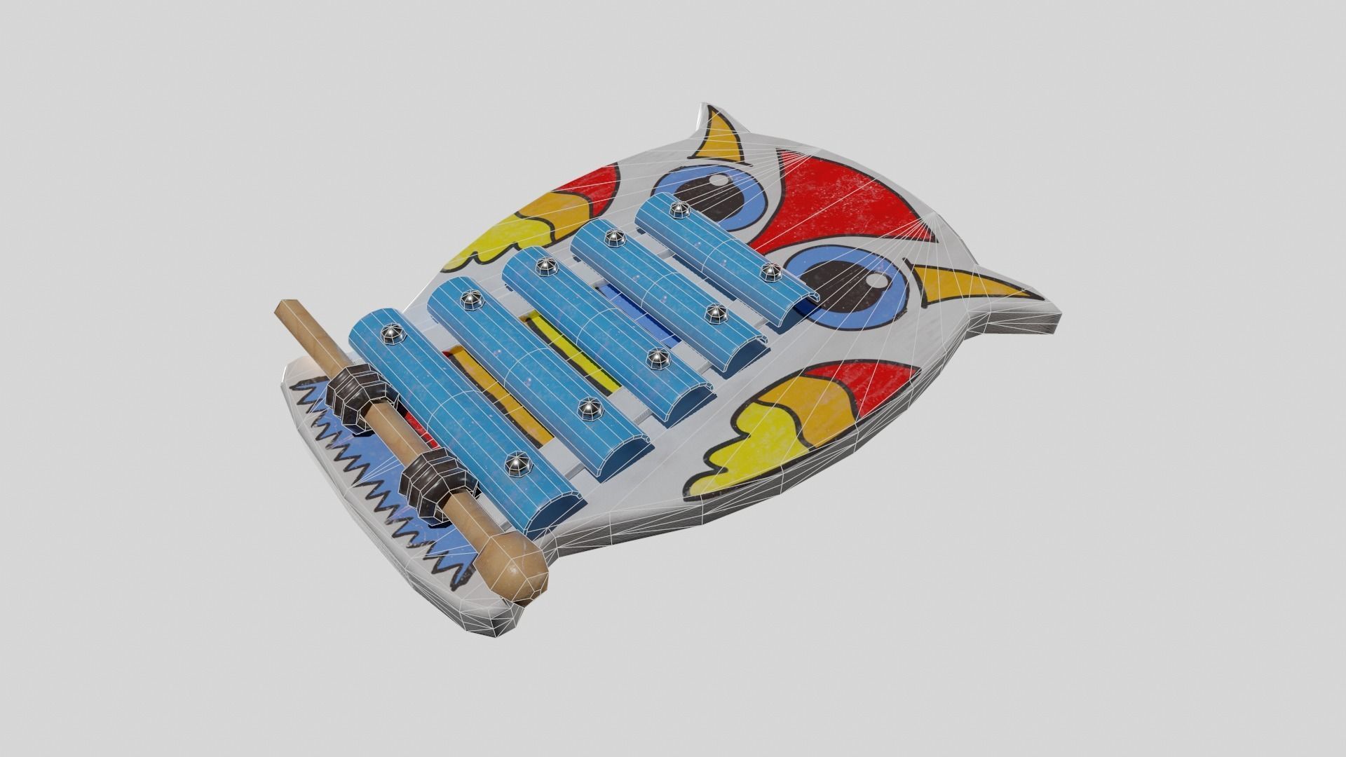 Children Toy Cymbals Low-poly 3D model_10