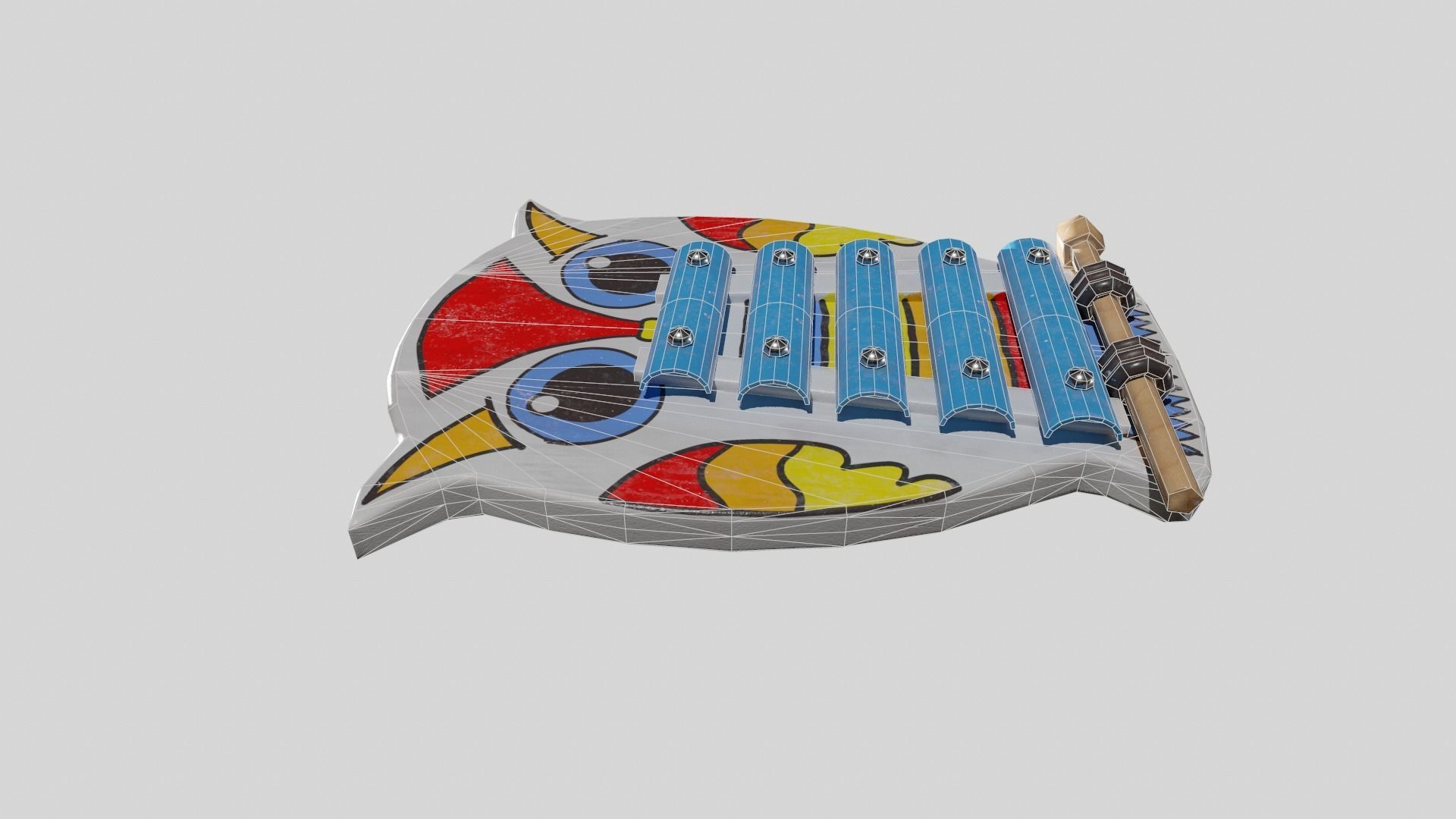 Children Toy Cymbals Low-poly 3D model_13