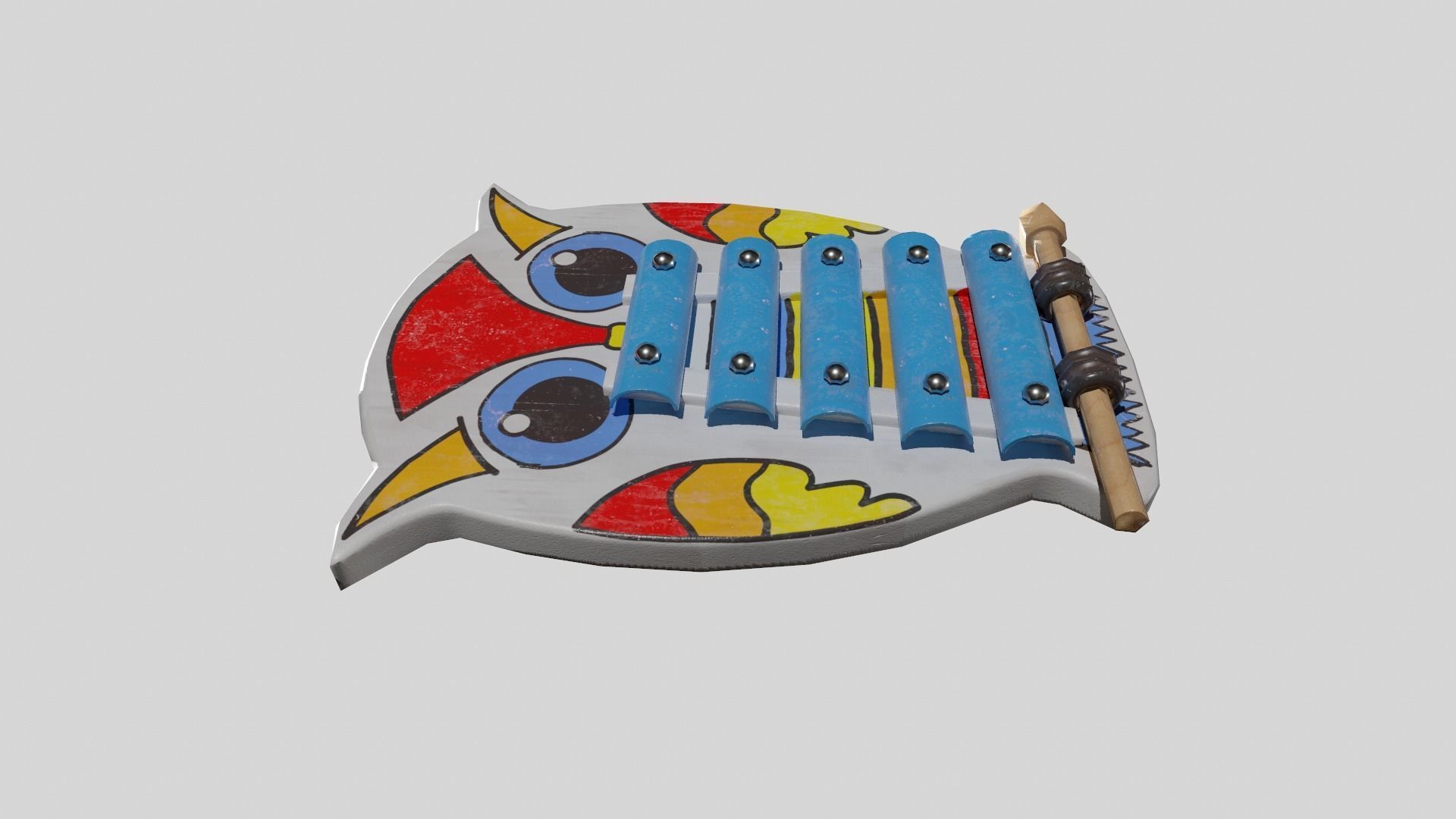 Children Toy Cymbals Low-poly 3D model_8
