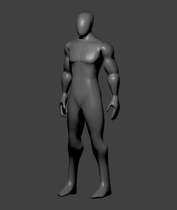 Basic Human Male Low-poly 3D model_3