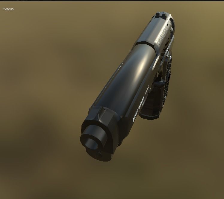 Beretta92 gun in sky 3D model_7