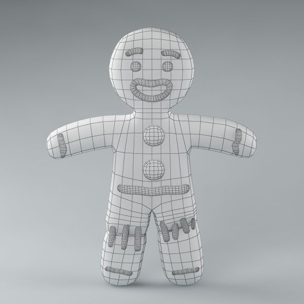 Gingerbread Man 01 3D model_6