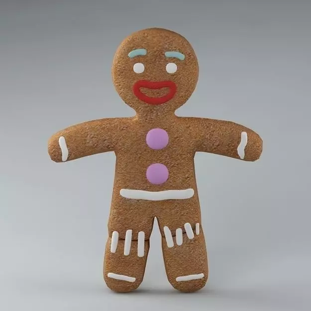 Gingerbread Man 01 3D model_0
