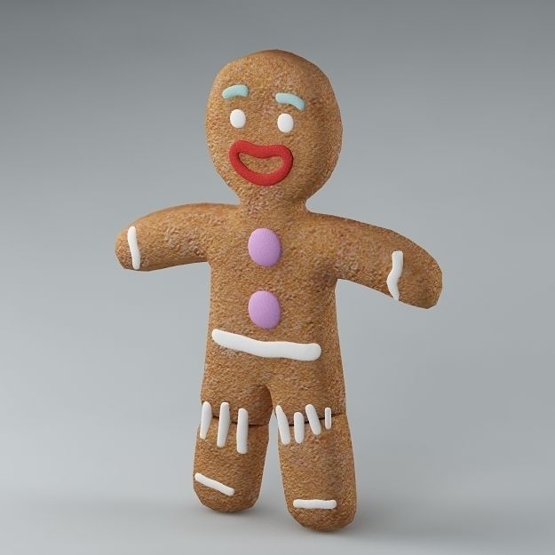 Gingerbread Man 01 3D model_1