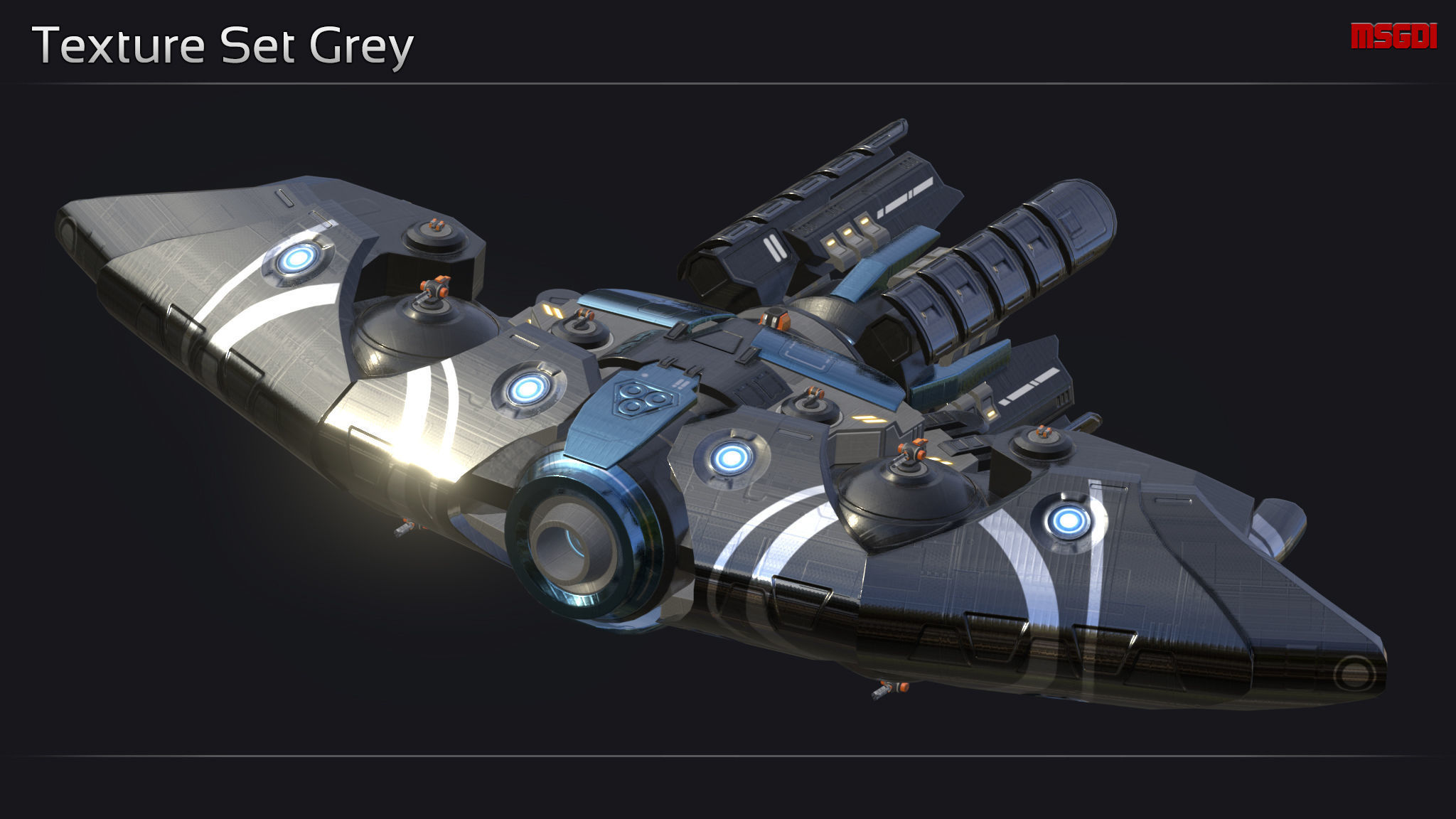 Ankla Alien Battleship Low-poly 3D model_7