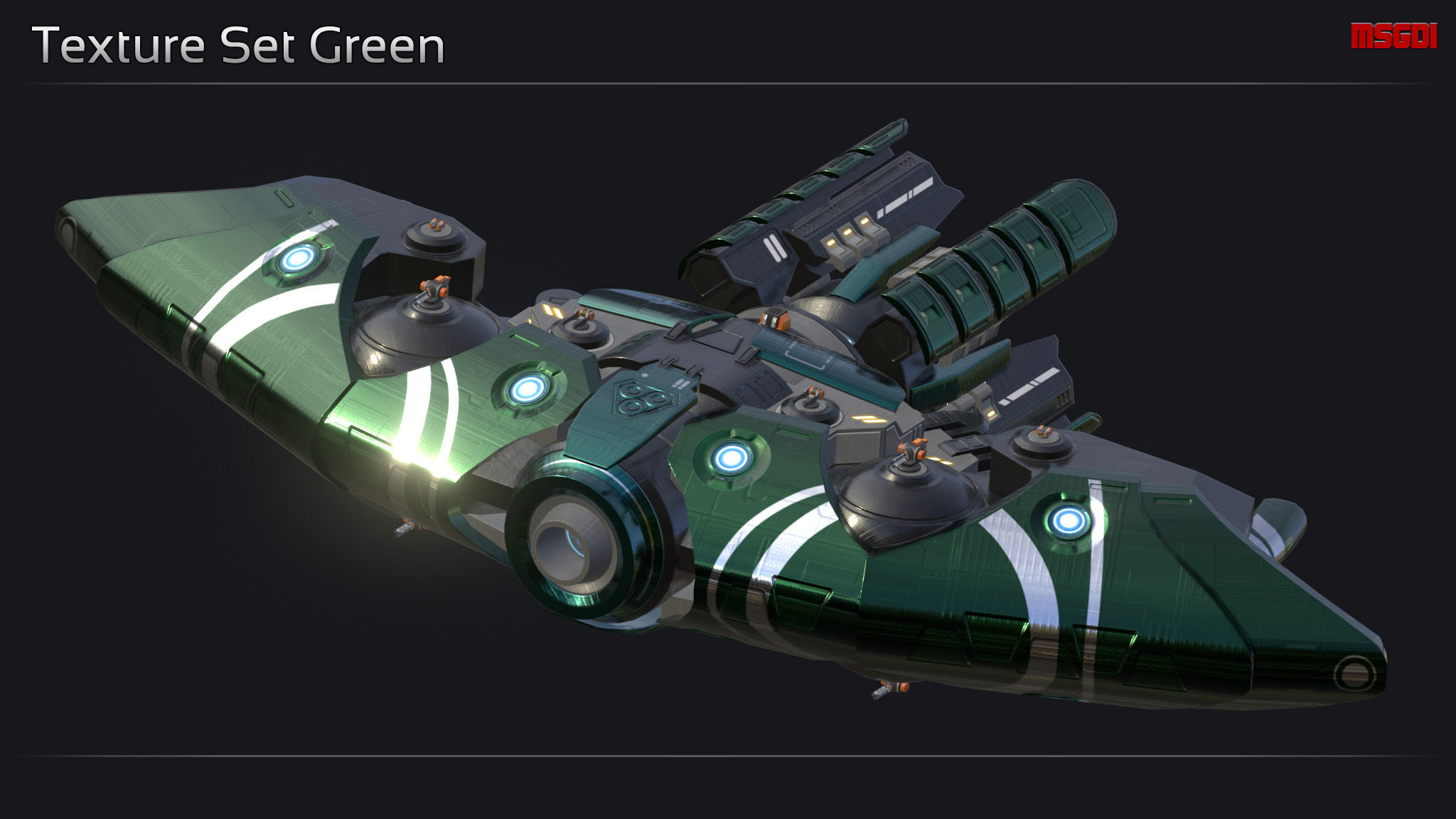 Ankla Alien Battleship Low-poly 3D model_5