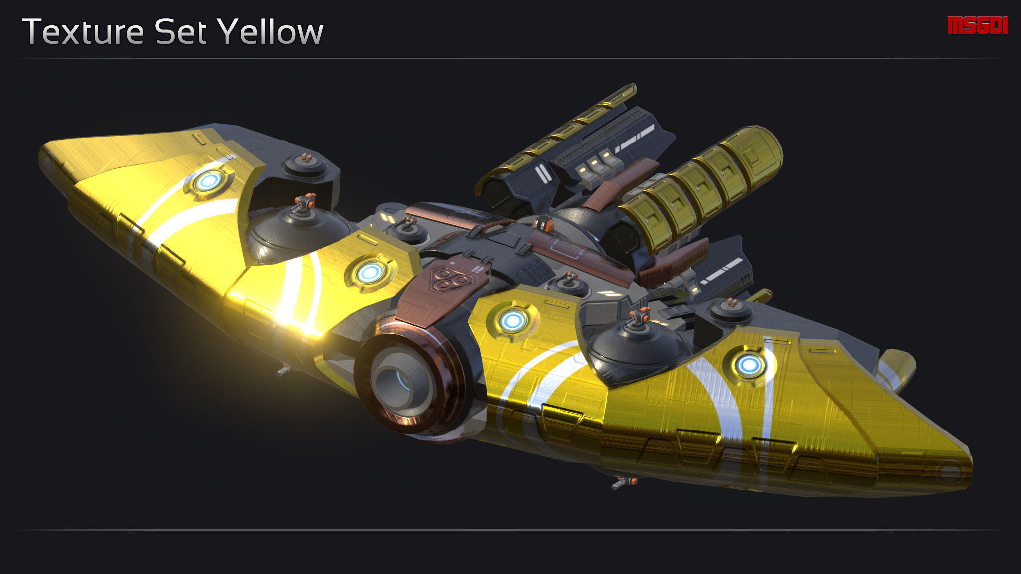 Ankla Alien Battleship Low-poly 3D model_9