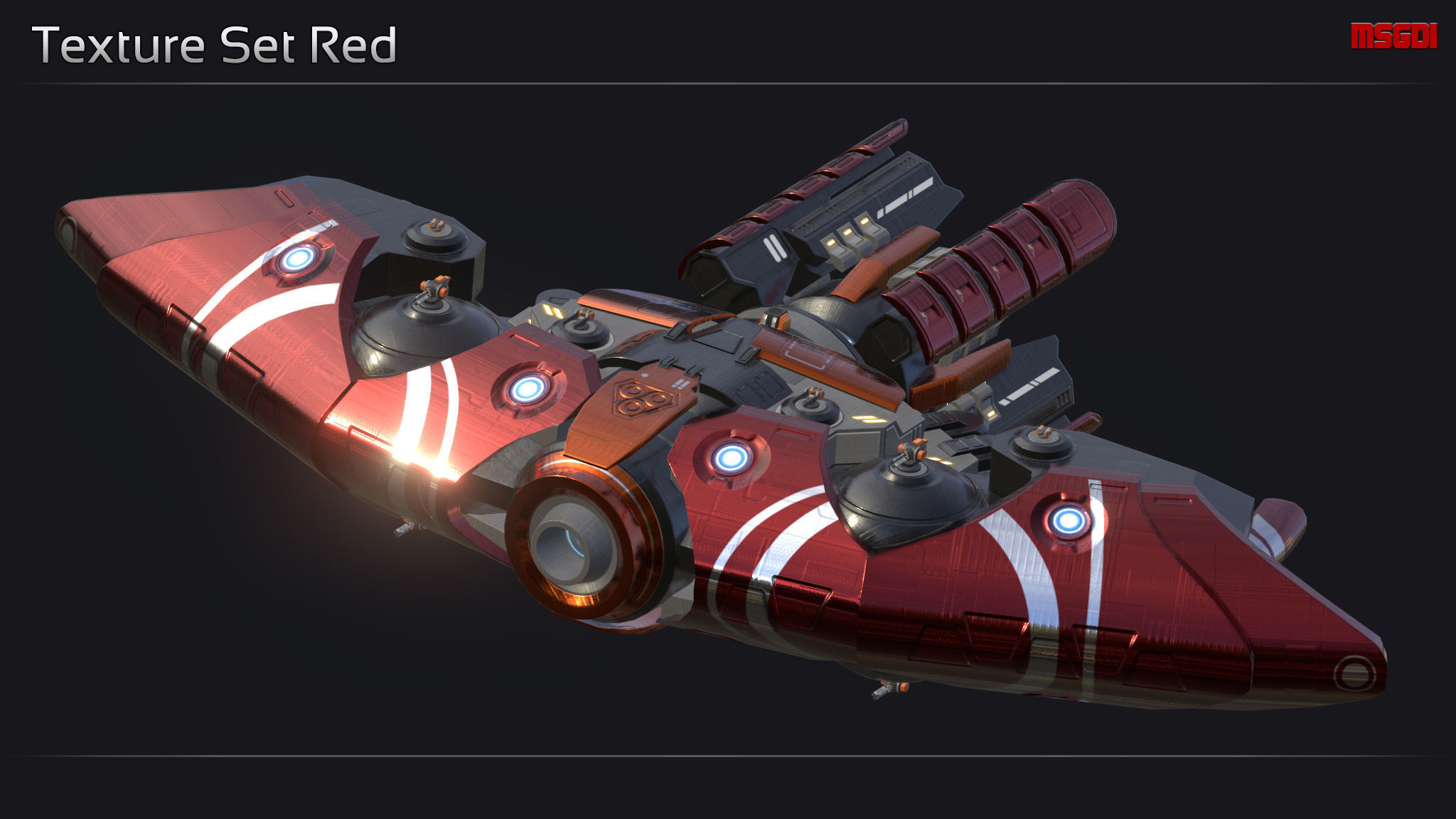 Ankla Alien Battleship Low-poly 3D model_8