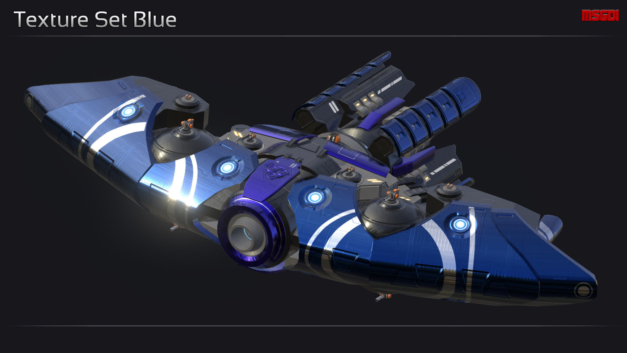 Ankla Alien Battleship Low-poly 3D model_6