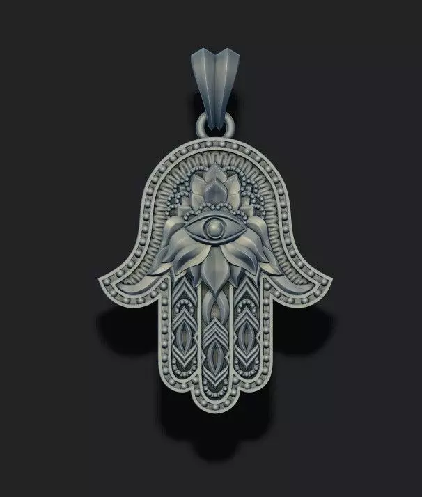 Hamsa pendant 3D print model_0