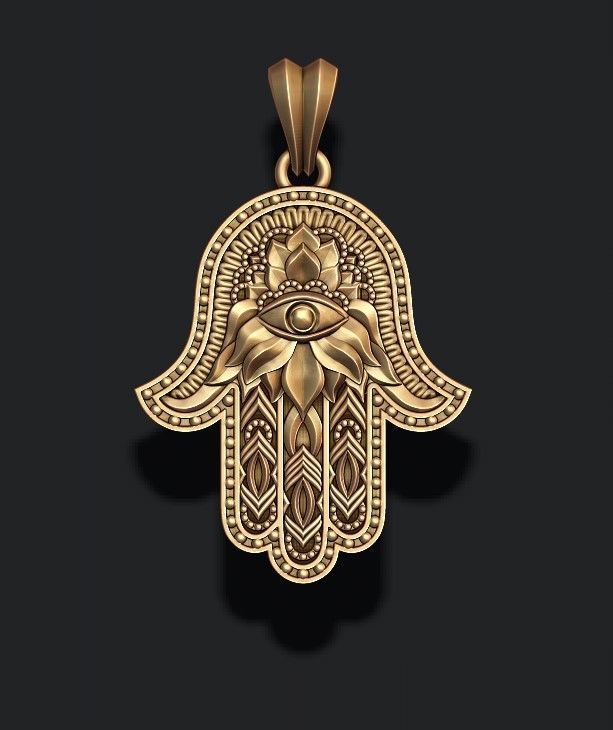 Hamsa pendant 3D print model_2
