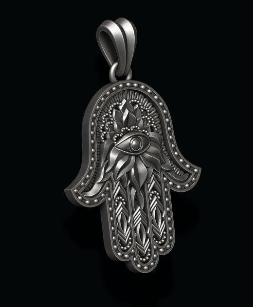 Hamsa pendant 3D print model_5