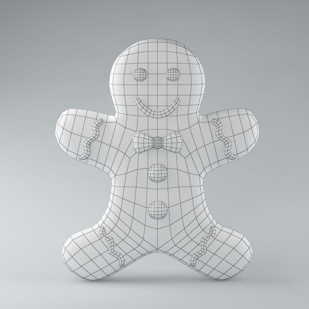 Gingerbread Man 02 3D model_6