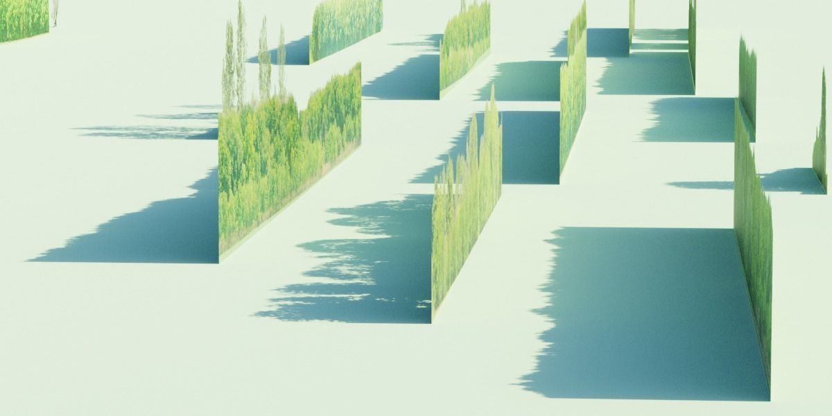 Green Trees  and Gift 3D model_4