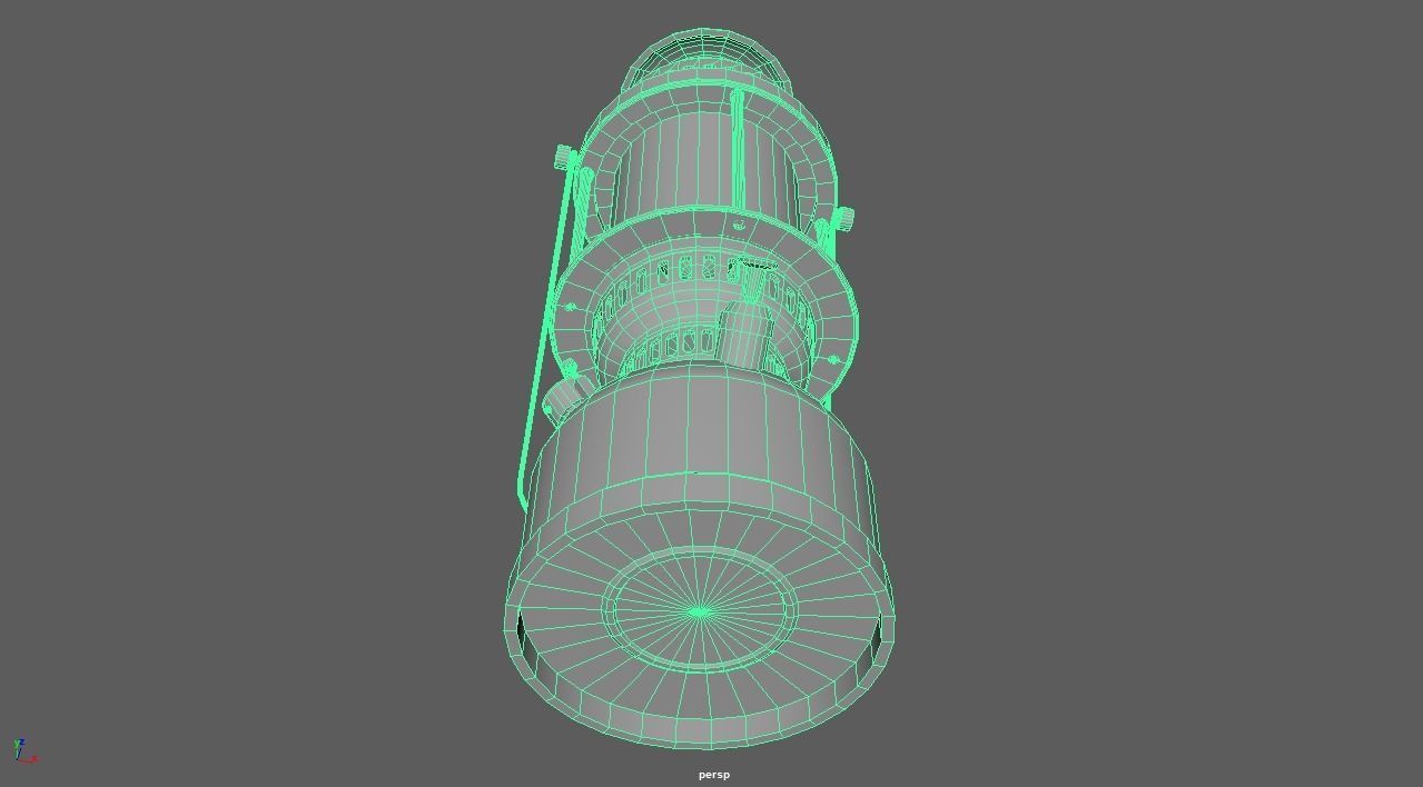 Ancient lamp Low-poly 3D model_8