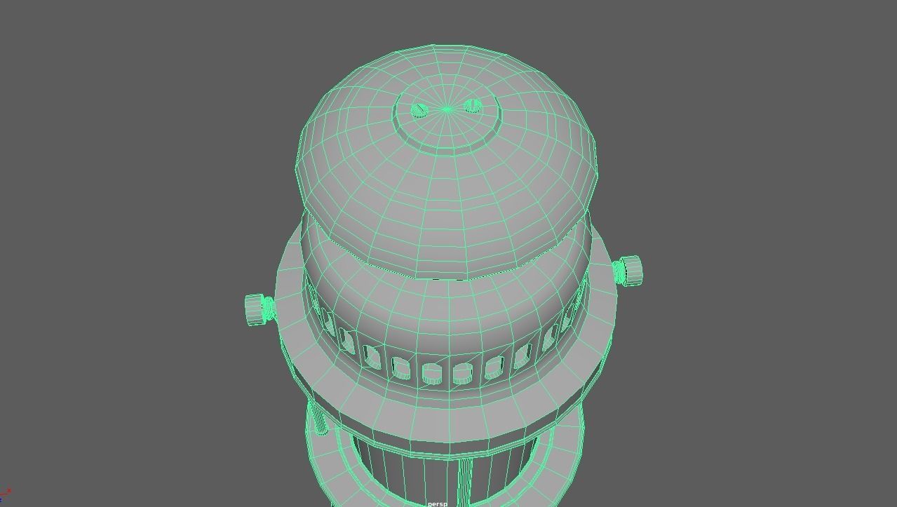 Ancient lamp Low-poly 3D model_9