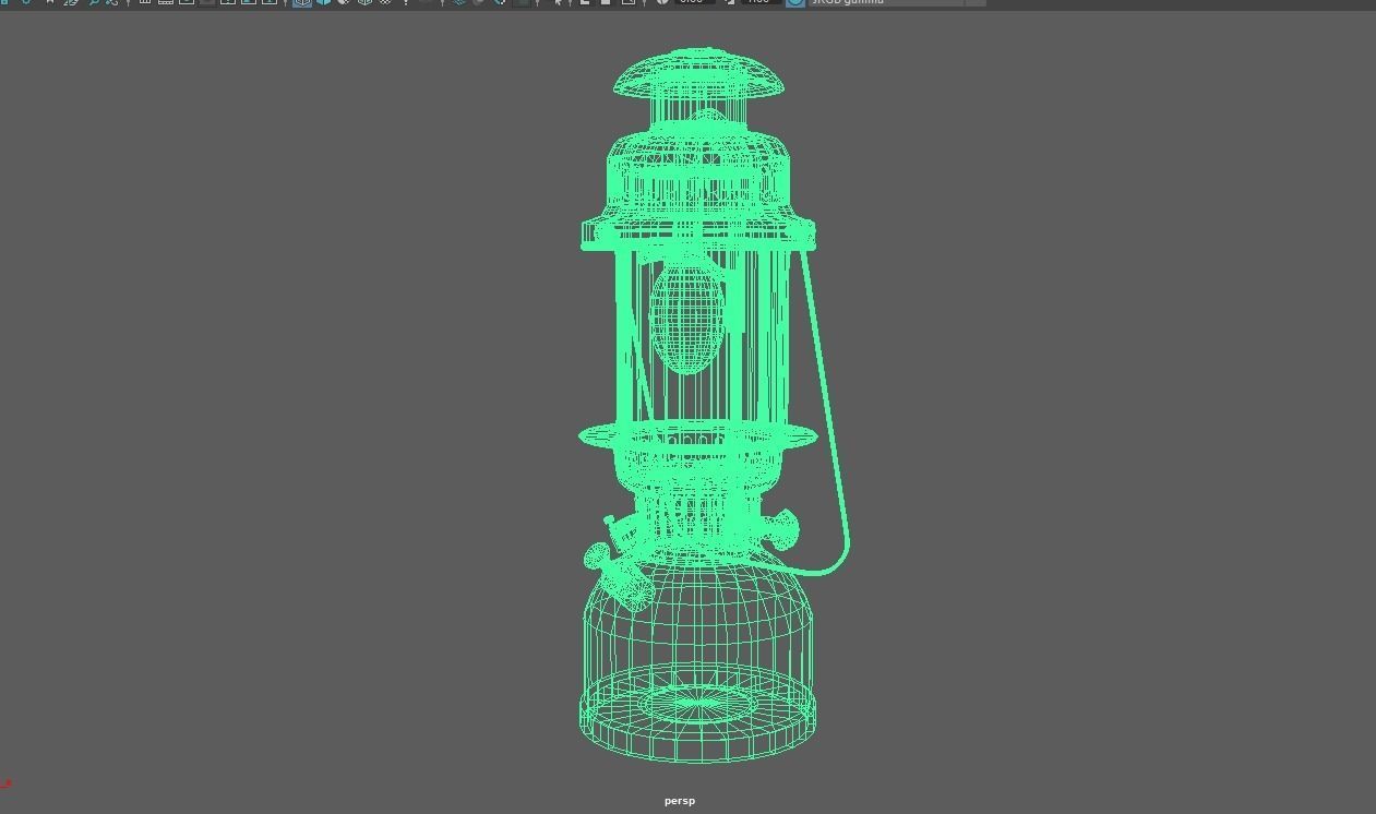 Ancient lamp Low-poly 3D model_11