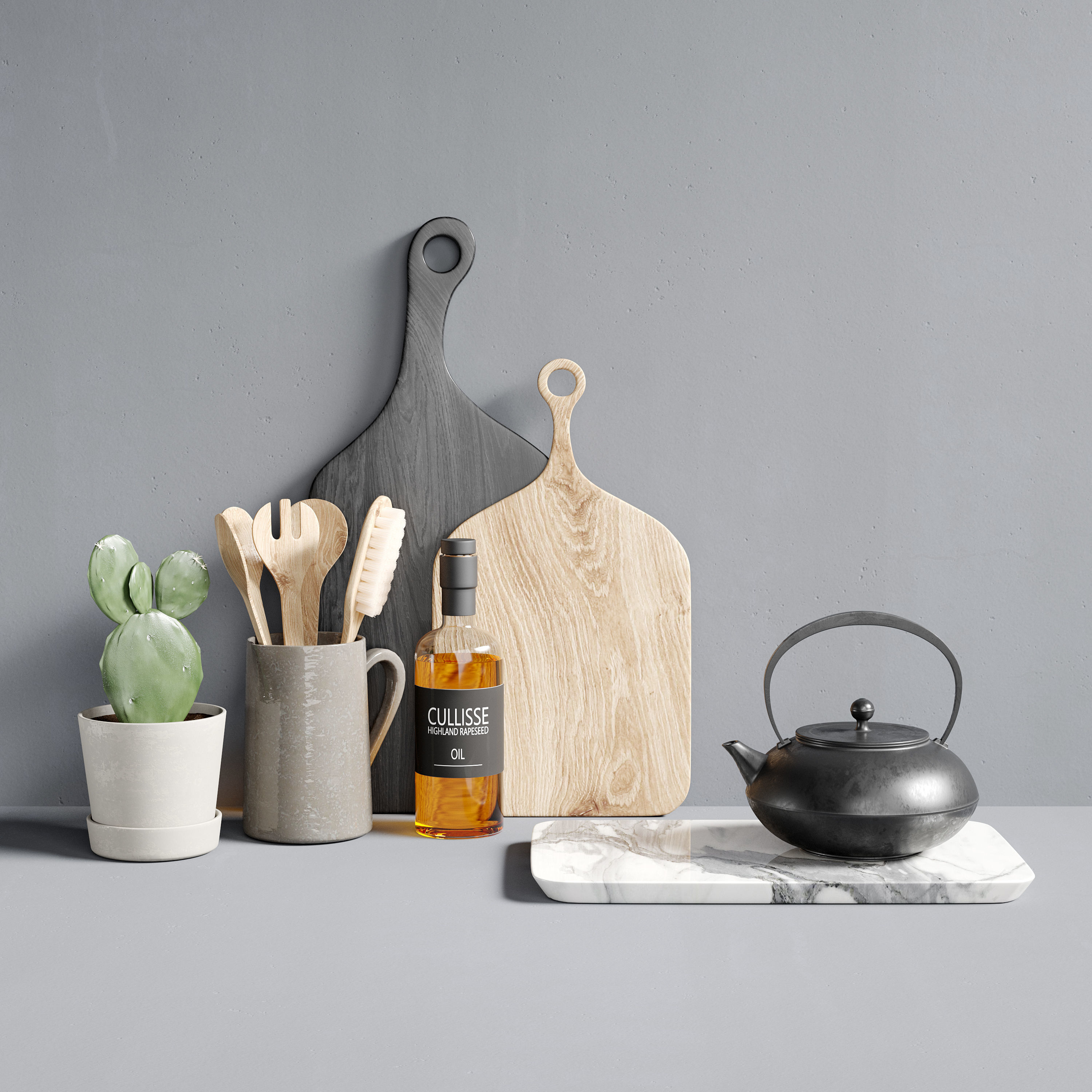 Decorative kitchen set 3D model_2