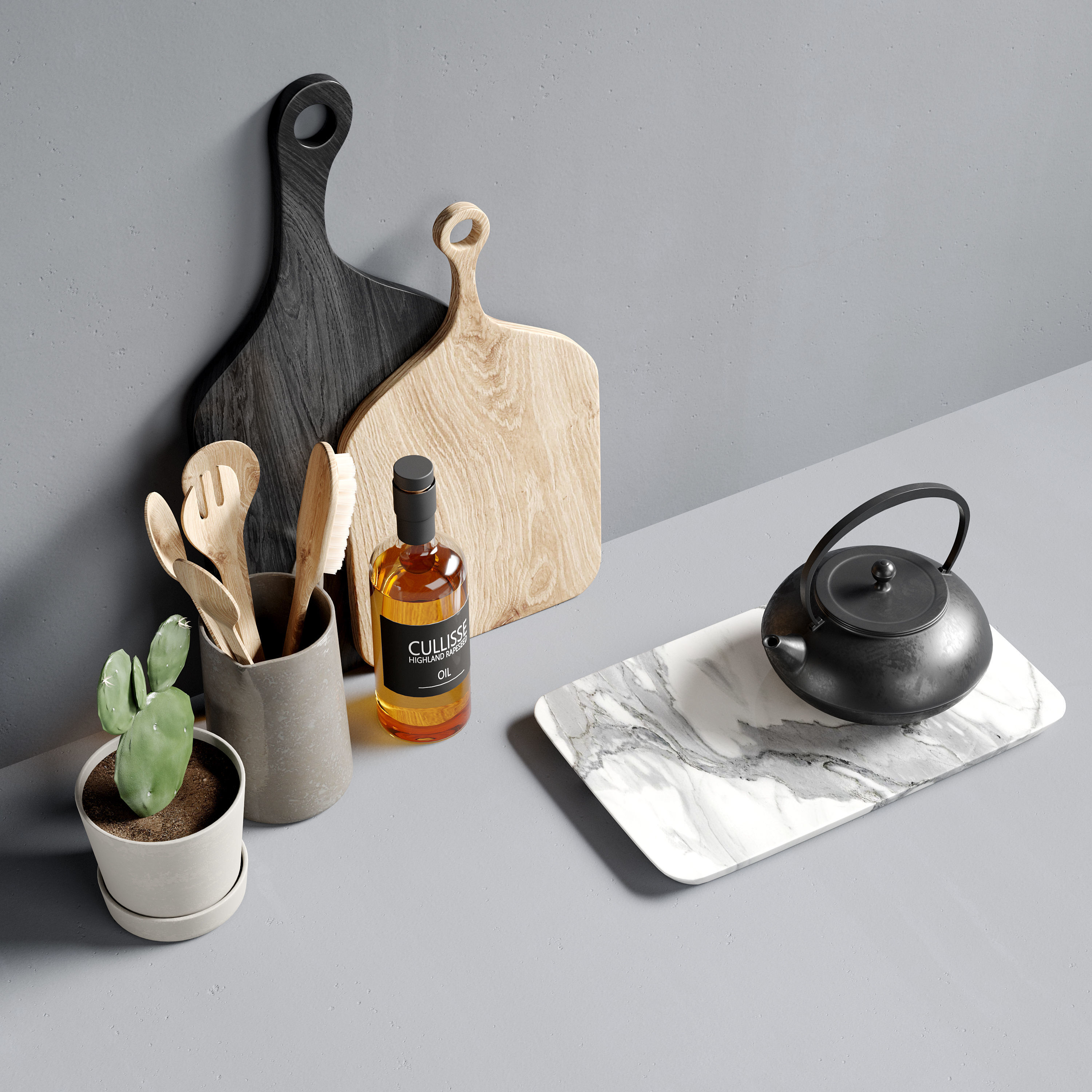 Decorative kitchen set 3D model_3