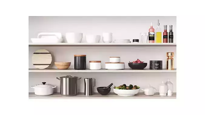 Kitchen Accessories Pack B Low-poly 3D model