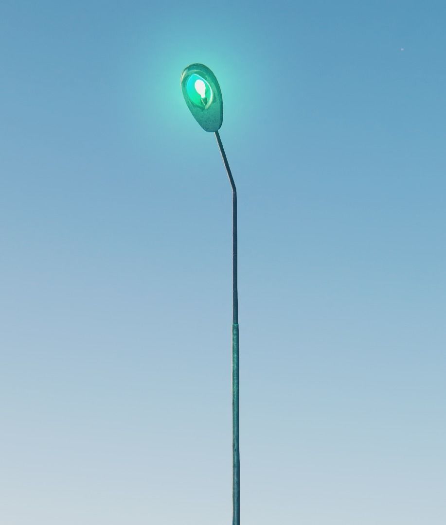 Soviet RKU-01 Street Light Low-poly 3D model_11