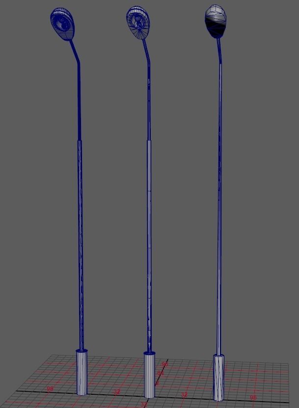 Soviet RKU-01 Street Light Low-poly 3D model_7