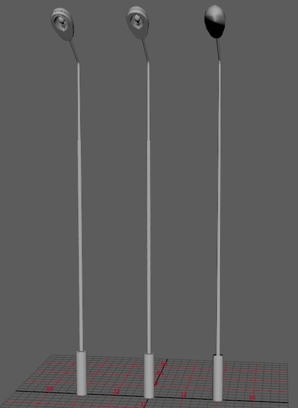 Soviet RKU-01 Street Light Low-poly 3D model_6