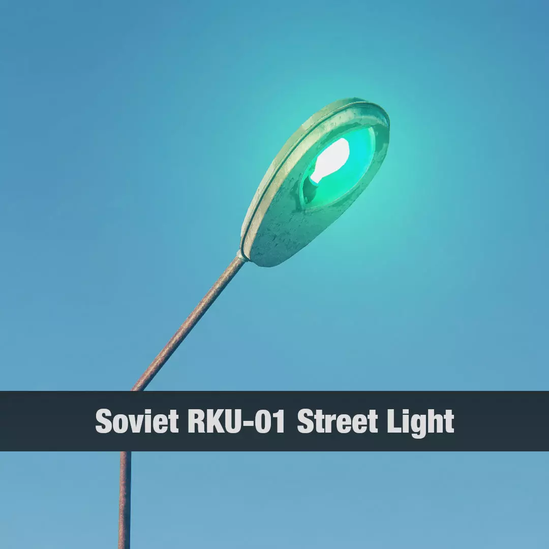 Soviet RKU-01 Street Light Low-poly 3D model_0