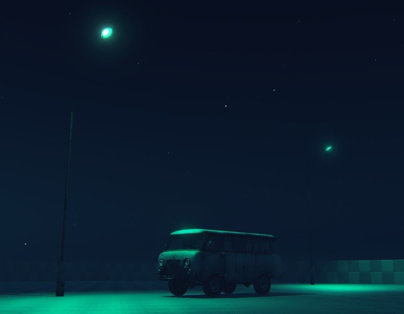 Soviet RKU-01 Street Light Low-poly 3D model_13