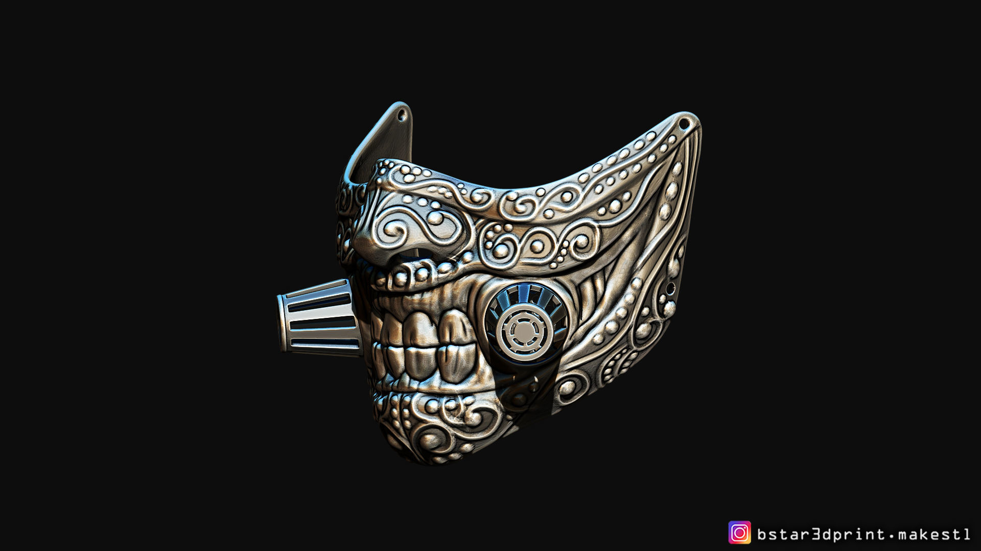 Face mask - Samurai Covid Mask 3D print model_15