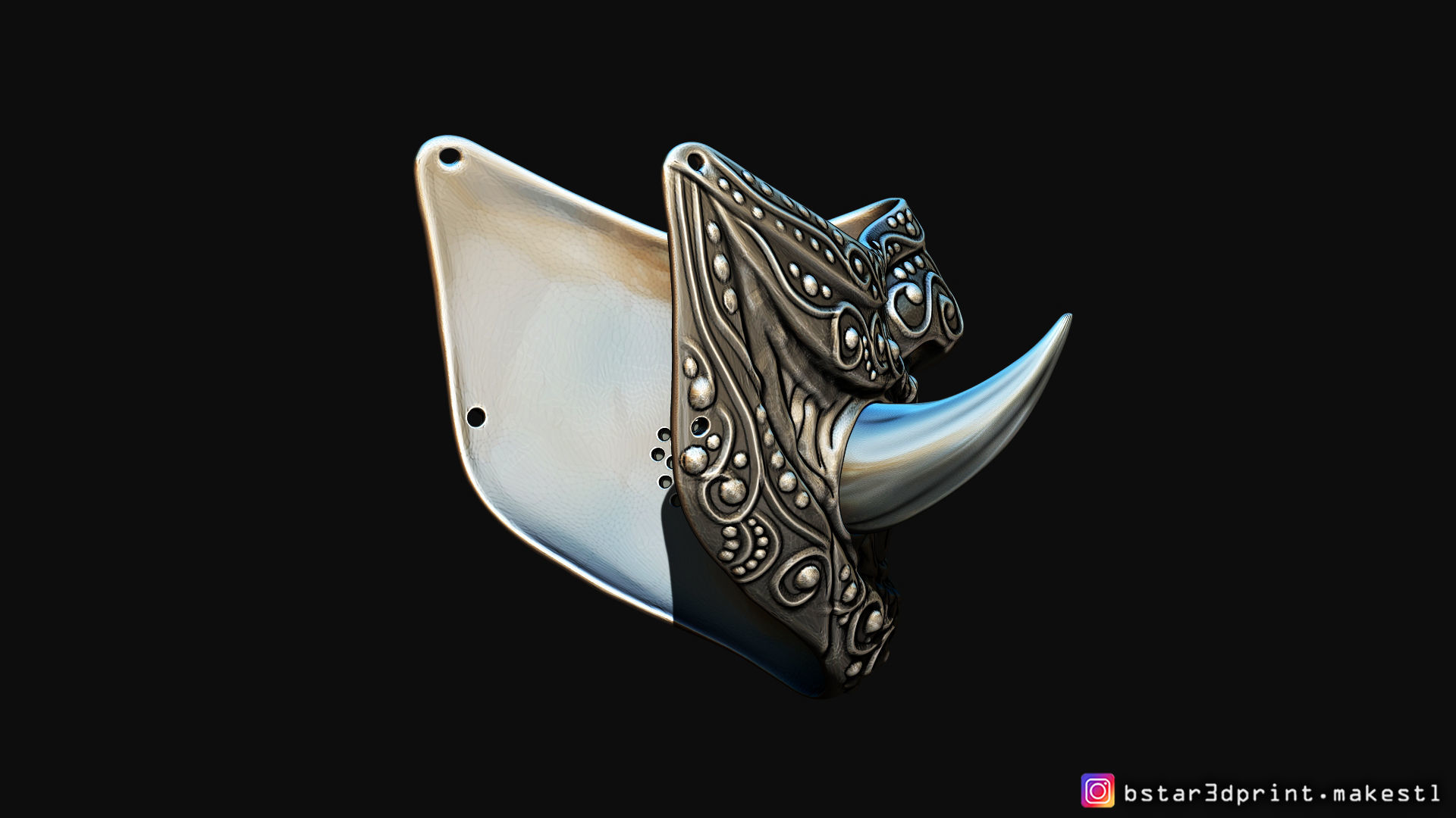 Face mask - Samurai Covid Mask 3D print model_24