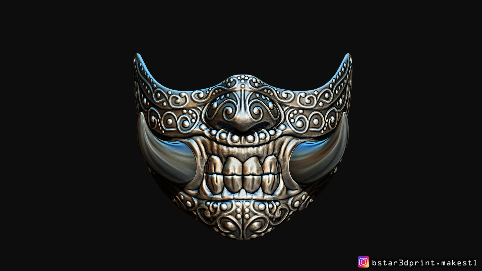 Face mask - Samurai Covid Mask 3D print model_20