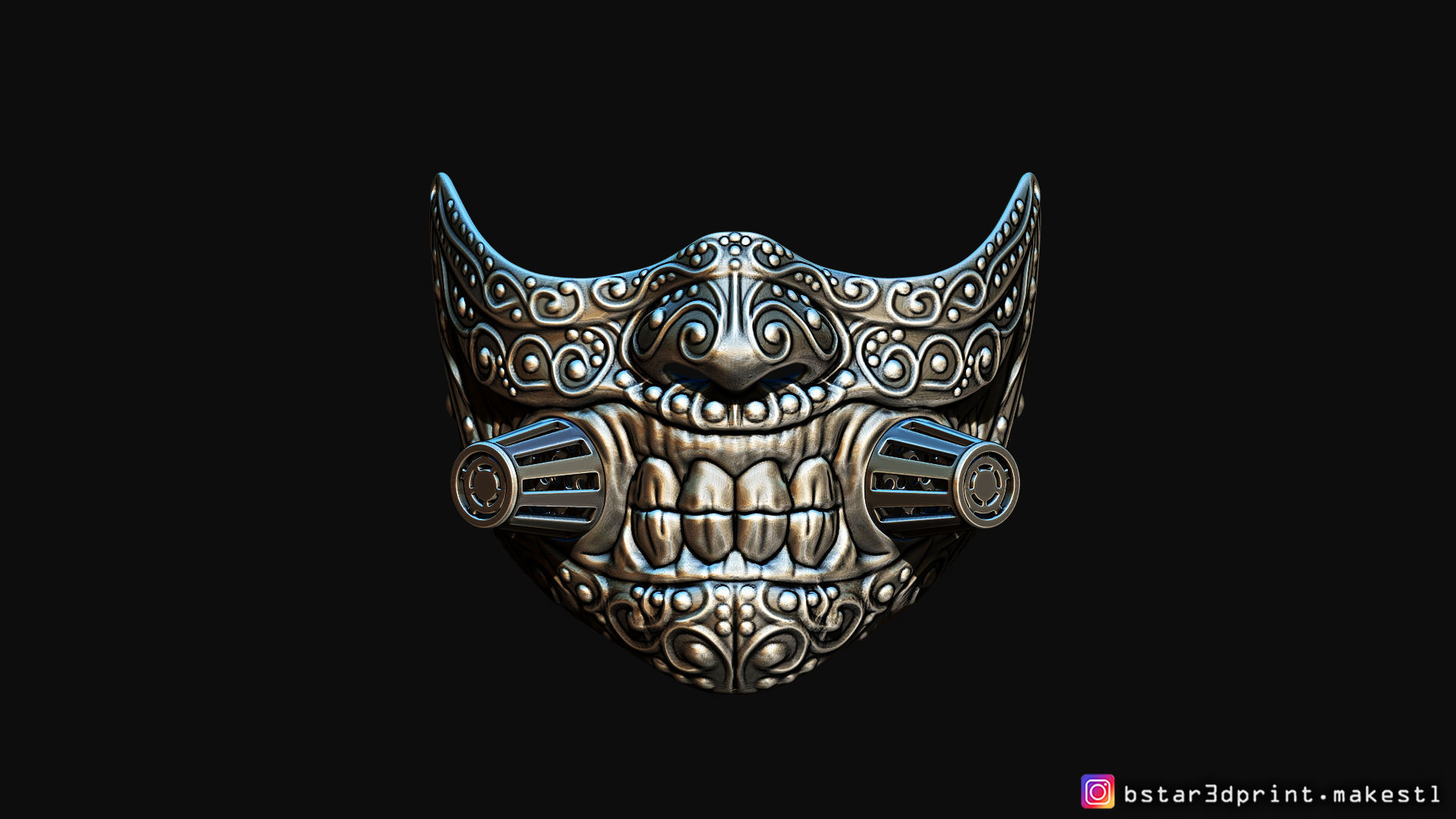 Face mask - Samurai Covid Mask 3D print model_14