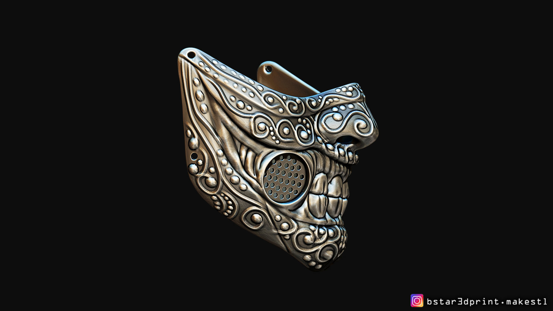 Face mask - Samurai Covid Mask 3D print model_30