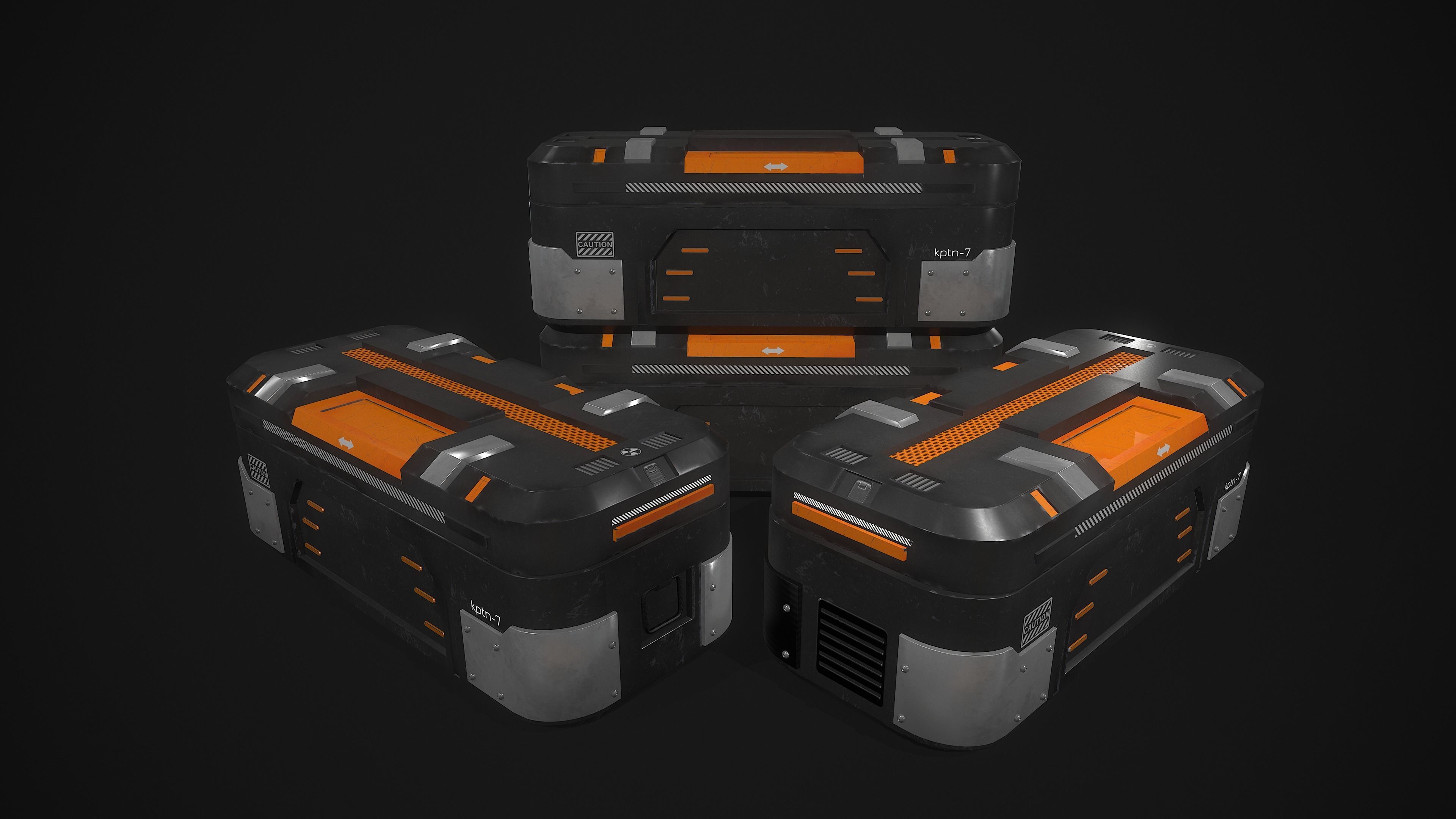 Sci Fi Box v2 Low-poly 3D model_6