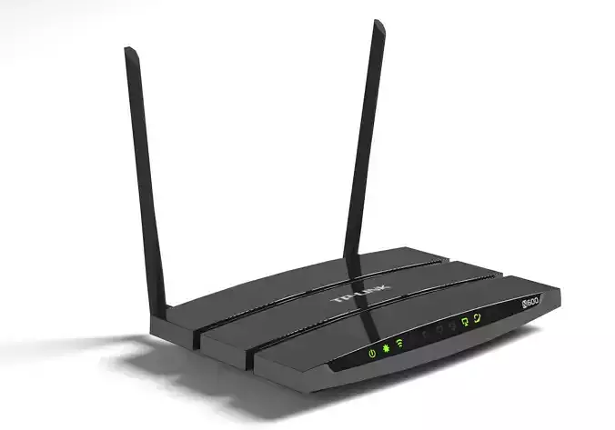 TP-Link n600 Wi-Fi router lowpoly Low-poly 3D model