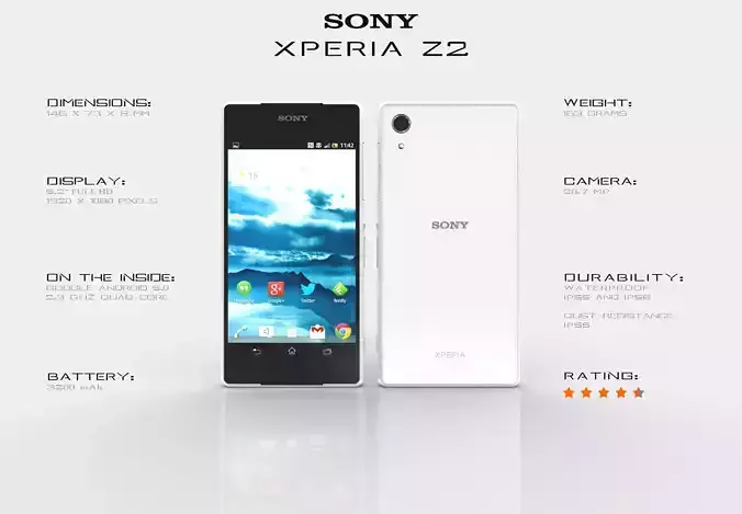 Sony Xperia Z2 Free 3D model