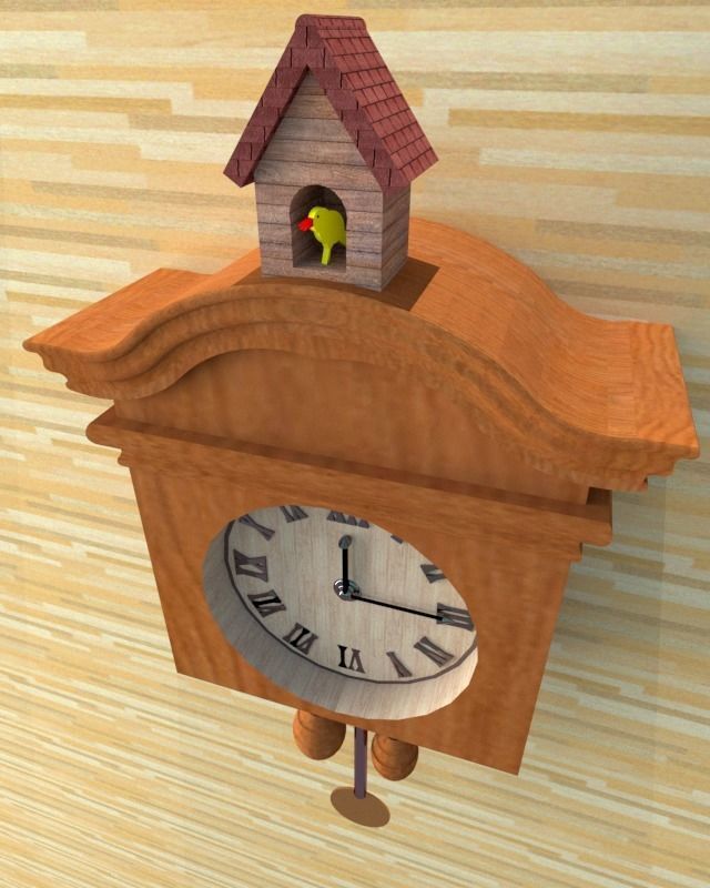 Cuckoo Clock Low-poly 3D model_2