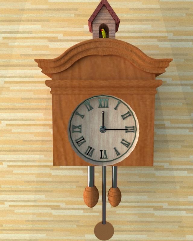 Cuckoo Clock Low-poly 3D model_6