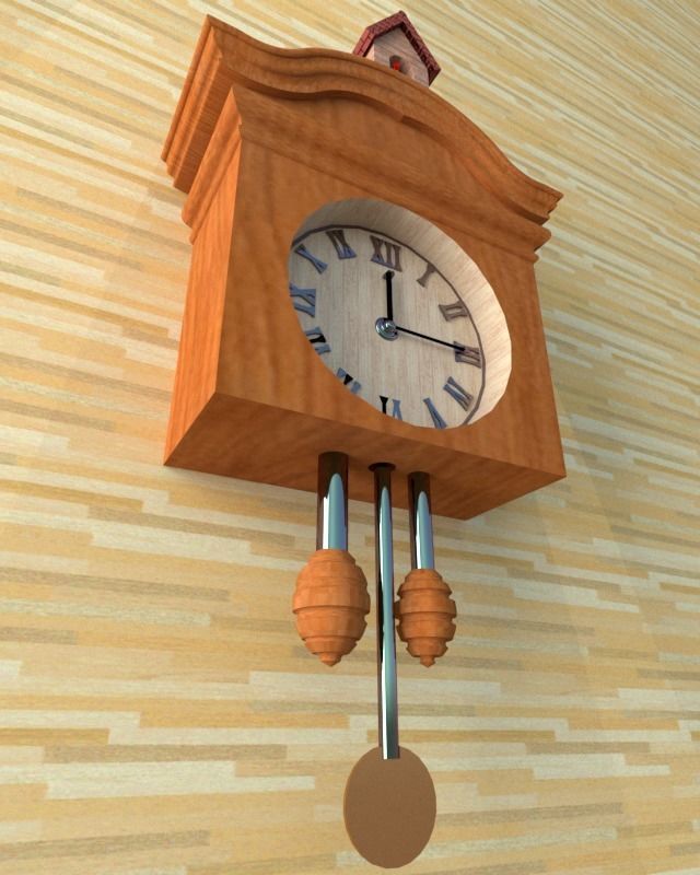 Cuckoo Clock Low-poly 3D model_4