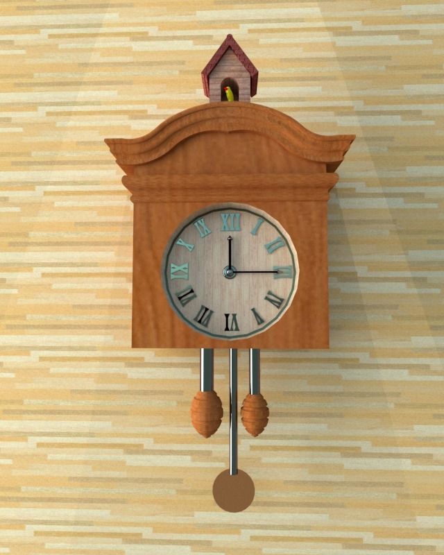 Cuckoo Clock Low-poly 3D model_5