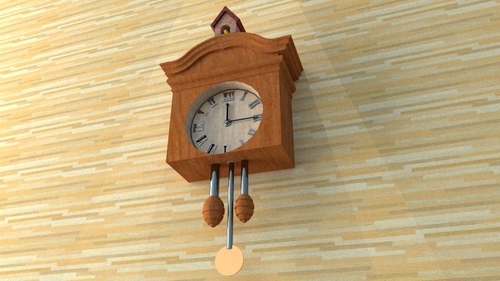 Cuckoo Clock Low-poly 3D model_1