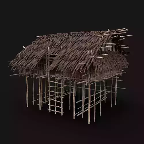  NEXTGEN TRIBAL JUNGLE PRIMAL HUT HOUSE REED TREE SURVIVAL Low-poly 3D model
