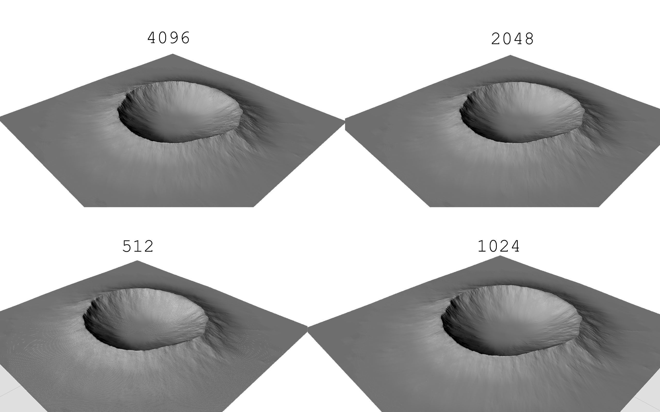 crater mountain with hole in middle Low-poly 3D model_5