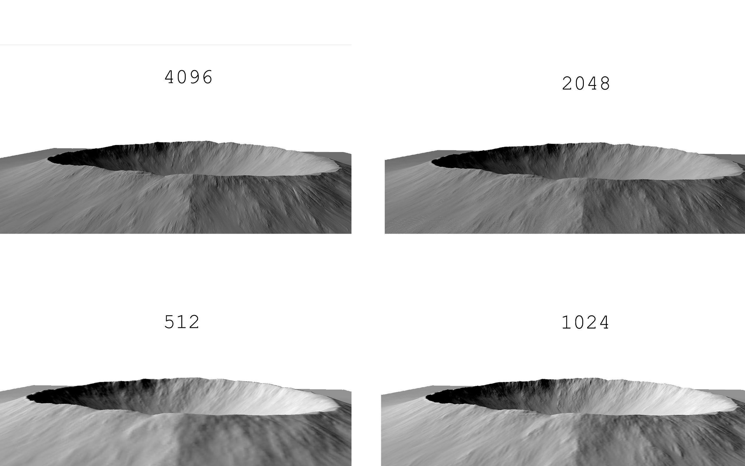 crater mountain with hole in middle Low-poly 3D model_6